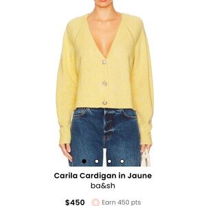 ba&sh Carila Cardigan in yellow